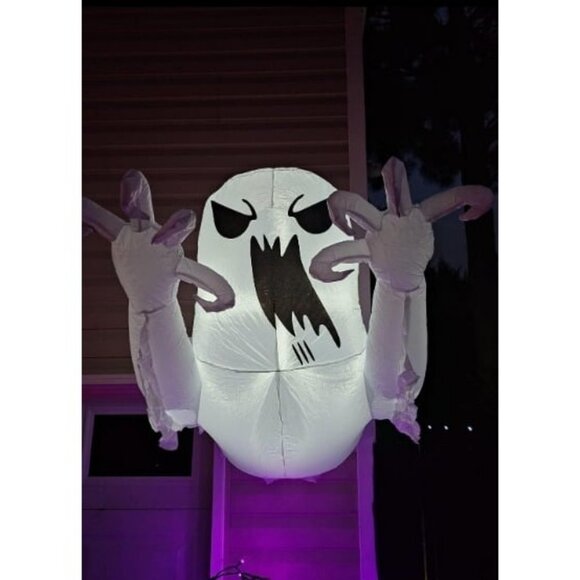 4.5 FT Halloween Inflatable Scary Flying Ghost Broke Out...
